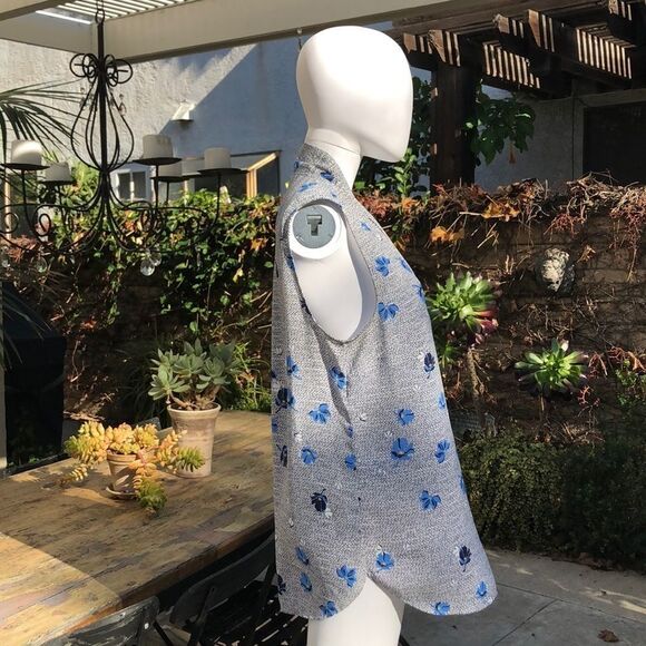 Halogen Tie Neck Sleeveless Blouse Sz M - Picture 5 of 8